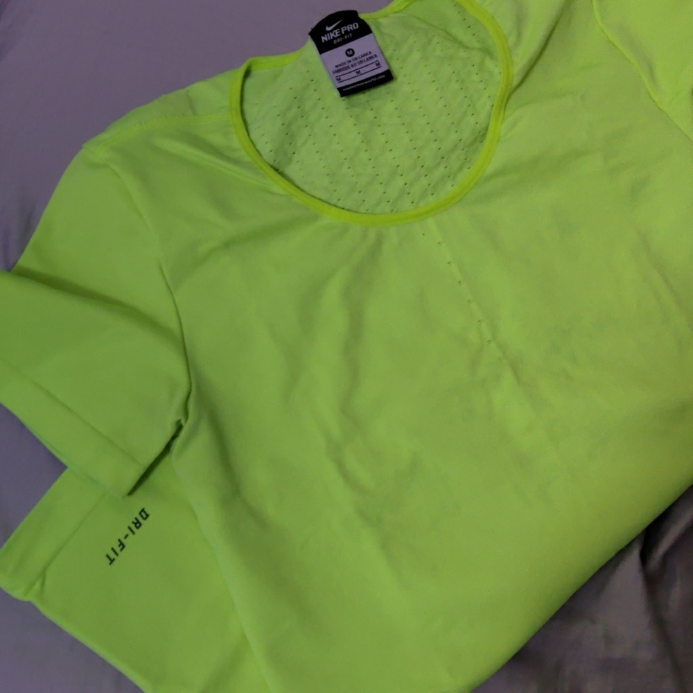 Nike Pro Lime Green Athletic Top
